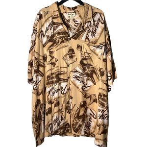 PANAMA Jack Mens Sz 3XL Hawaiian Shirt Rum Graphic Image Print